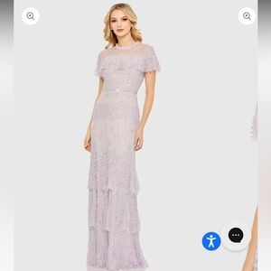 Mac Duggal Lavender Floral Maxi Dress